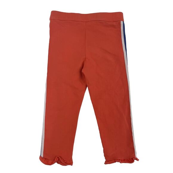 Janie and Jack Ruffle Hem Side Stripe Pull On Legging Pants Orange Girls 4 - Picture 2 of 3